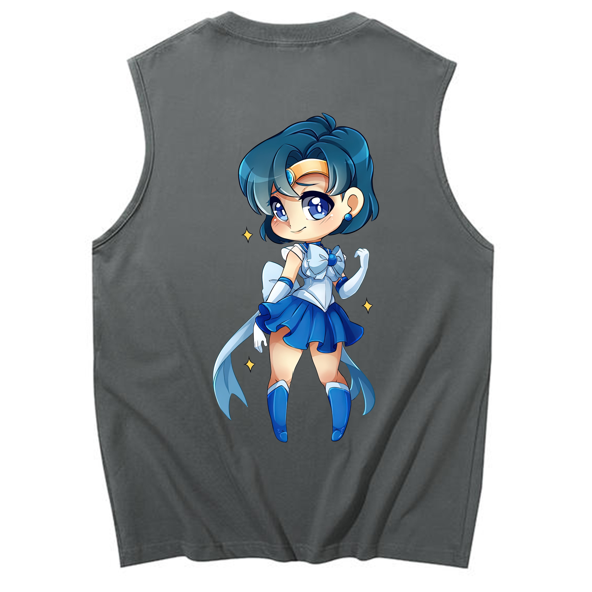 （画像用） 美少女戦士セーラームーン 水野 亜美 みずの あみ Sailor Moon Mizuno Ami コットン100％タンクトップ（背面プリント）